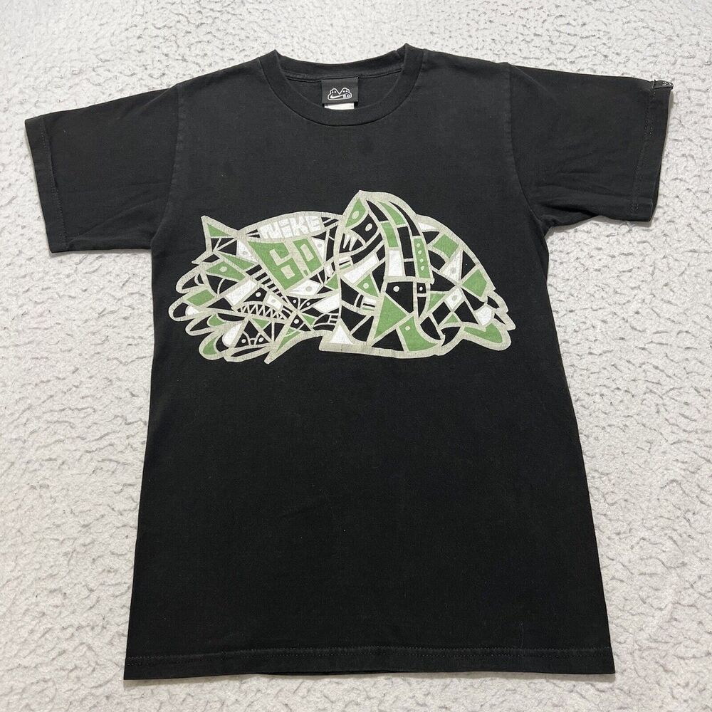 Nike 6.0 Women's Small Short Sleeve Tee Black & Green Logo Graphic T Shirt